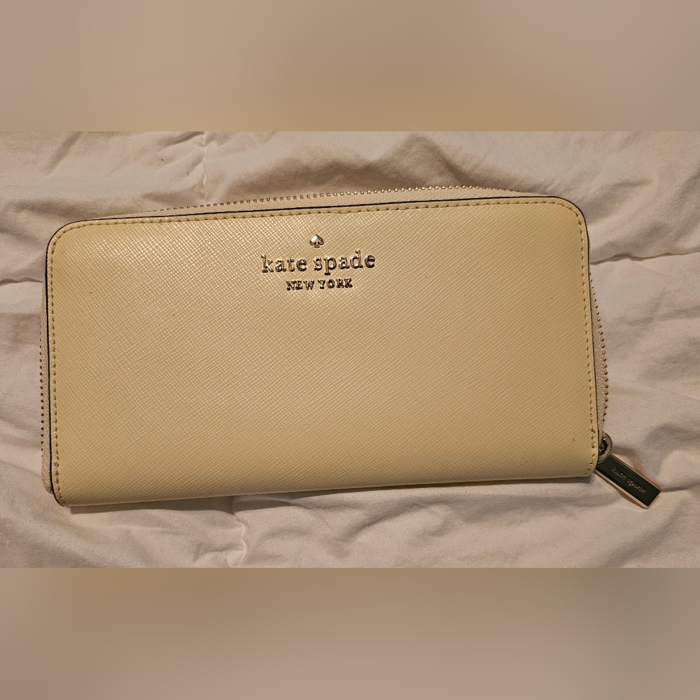 Kate Spade Creamy Buttery Yellow Zip-Around Wallet